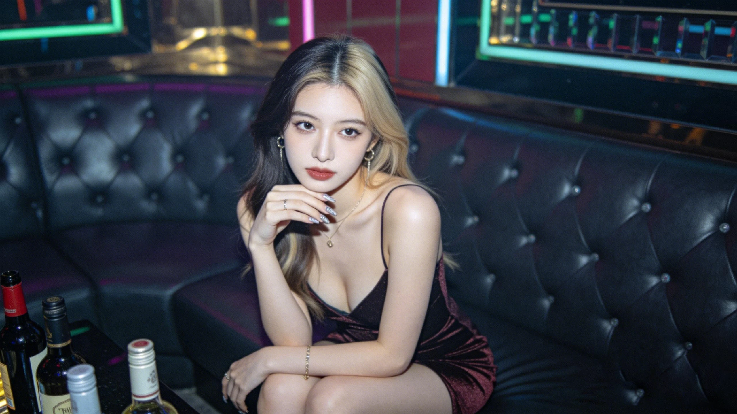 王牌頂級商務會所包廂內熟客互動氛圍